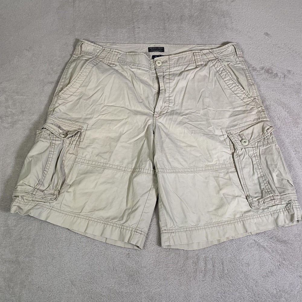 Y2K Polo Jeans Company Ralph Lauren Cargo Shorts‎ Mens 40 Beige 12" Inseam Baggy
